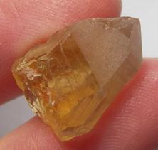 Photo of natural citrine crystal from Madagascar