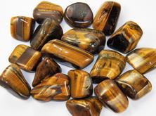 Photo of tumbled Gold Tiger Eye gemstones from South Africa