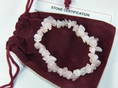 Photo of gemstone chip rose quartz stretch bracelet