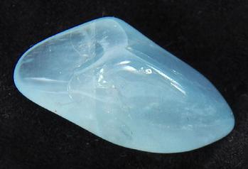 Photo of AA quality medium blue aquamarine tumbled stone very beautiful