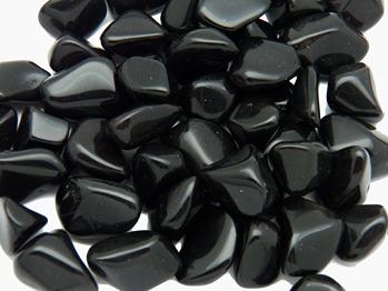 PHOTO OF tumbled black obsidian from mexico