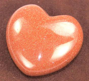 Photo of a goldstone puffy pocket heart, size 30 mm from the Fundamental Rockhound in Westminster, Colorado