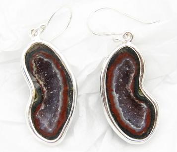 photo of tabasco geode agate amethyst earrings
