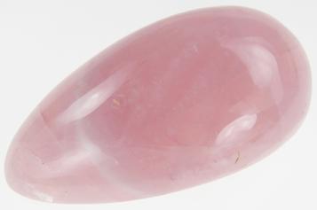 Photo of rose quartz massage wand #1 top teardrop round style hand shaped from Madagascar