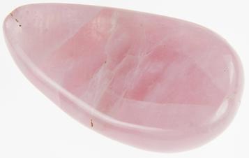 Photo of rose quartz massage wand #2 underside teardrop round style hand shaped from Madagascar