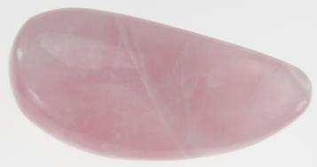 Photo of rose quartz massage wand #3 underside teardrop round style hand shaped from Madagascar