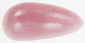 Photo of rose quartz massage wand #5 top teardrop round style hand shaped from Madagascar