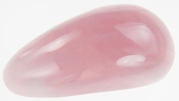 Photo of rose quartz massage wand #6 top teardrop round style hand shaped from Madagascar